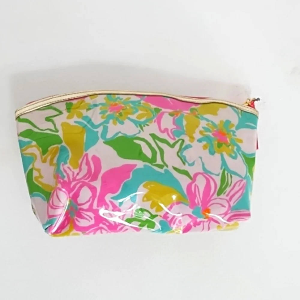Lily Pulitzer × Estee Laudeer Floral Pink Travel Makeup Clutch Bag